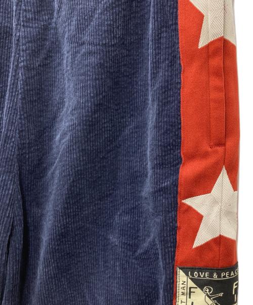 KAPITAL（キャピタル）KAPITAL (キャピタル) 11Wストレッチコーデュロイ トラックパンツ ネイビー×レッド サイズ:2の古着・服飾アイテム