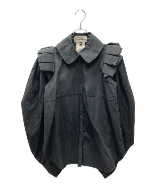 HAENGNAE（ヘンネ）HAENGNAE (ヘンネ) フリルショルダーシャツブラウス ブラック サイズ:Freeの古着・服飾アイテム