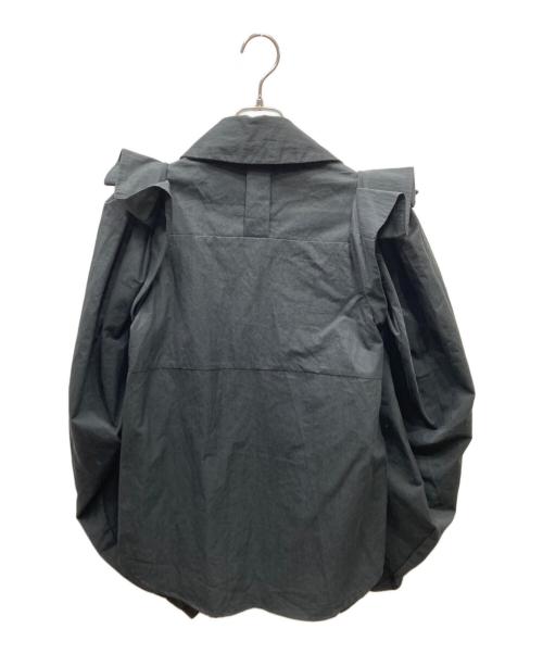 HAENGNAE（ヘンネ）HAENGNAE (ヘンネ) フリルショルダーシャツブラウス ブラック サイズ:Freeの古着・服飾アイテム