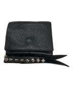 CALEEキャリー）の古着「PLANE LEATHER MULTI WALLET STUDS CHARM スタッズチャーム付きレザーウォレット」｜ブラック