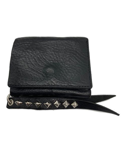 CALEE（キャリー）CALEE (キャリー) PLANE LEATHER MULTI WALLET STUDS CHARM スタッズチャーム付きレザーウォレット ブラックの古着・服飾アイテム