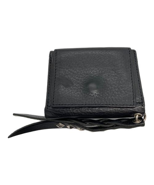 CALEE（キャリー）CALEE (キャリー) PLANE LEATHER MULTI WALLET STUDS CHARM スタッズチャーム付きレザーウォレット ブラックの古着・服飾アイテム