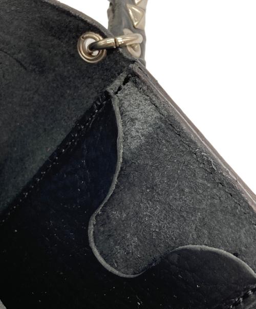 CALEE（キャリー）CALEE (キャリー) PLANE LEATHER MULTI WALLET STUDS CHARM スタッズチャーム付きレザーウォレット ブラックの古着・服飾アイテム