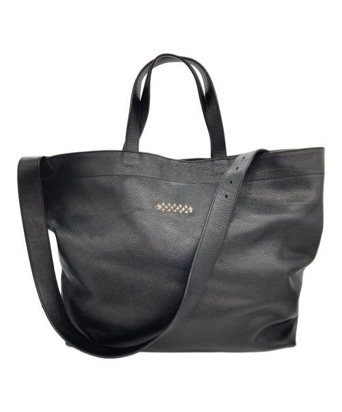 CALEE（キャリー）CALEE (キャリー) STUDS LEATHER TOTE レザー2WAYトートバッグ ブラックの古着・服飾アイテム