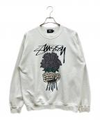 stussyステューシー）の古着「プリントスウェット」｜ホワイト