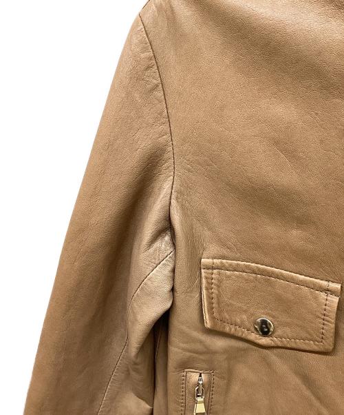 MUSHER（マーシャー）MUSHER (マーシャー) ライダースジャケット ブラウン サイズ:Sの古着・服飾アイテム