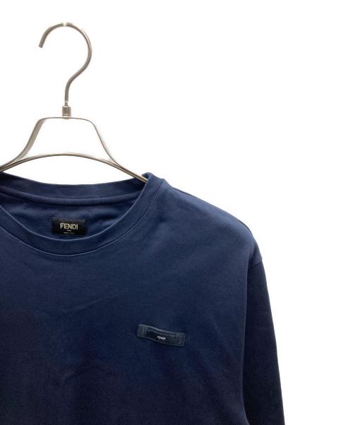 FENDI（フェンディ）FENDI (フェンディ) ロゴデザイン ロングスリーブカットソー ネイビー サイズ:Mの古着・服飾アイテム