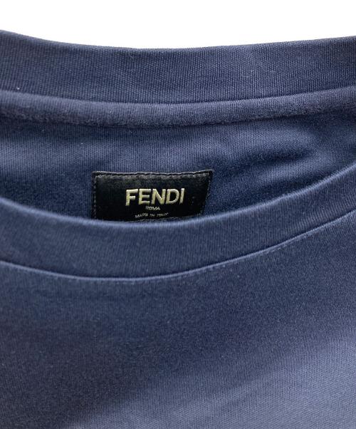 FENDI（フェンディ）FENDI (フェンディ) ロゴデザイン ロングスリーブカットソー ネイビー サイズ:Mの古着・服飾アイテム