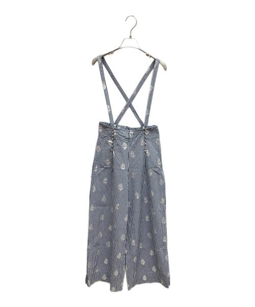ne quittez pas（ヌキテパ）ne quittez pas (ヌキテパ) 24SS 佐藤 佳菜子コラボレーションポプリンフォイルプリントマリンパンツ ホワイト×ネイビー サイズ:Mの古着・服飾アイテム