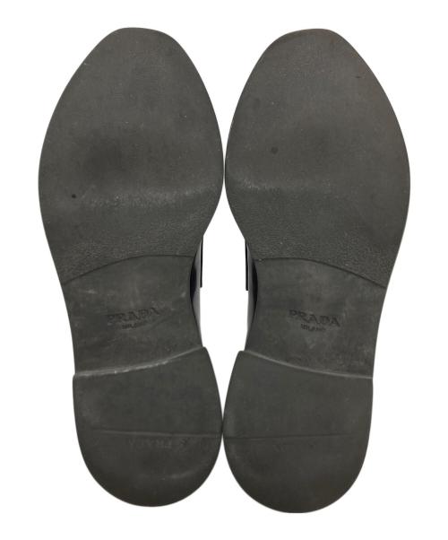 PRADA（プラダ）PRADA (プラダ) ブラッシュドレザー ローファー ブラック サイズ:SIZE 5 1/2の古着・服飾アイテム