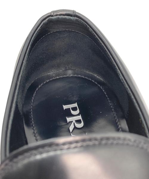 PRADA（プラダ）PRADA (プラダ) ブラッシュドレザー ローファー ブラック サイズ:SIZE 5 1/2の古着・服飾アイテム