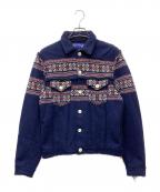 JUNYA WATANABE MANジュンヤワタナベマン）の古着「03AW ノルディック柄ニットトラッカージャケット」｜ネイビー