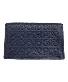 LOEWE（ロエベ）の古着「BUSINESS CARD HOLDER アナグラム レザー カードケース」｜ネイビー