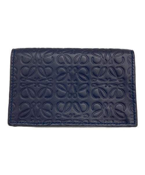 LOEWE（ロエベ）LOEWE (ロエベ) BUSINESS CARD HOLDER アナグラム レザー カードケース ネイビーの古着・服飾アイテム