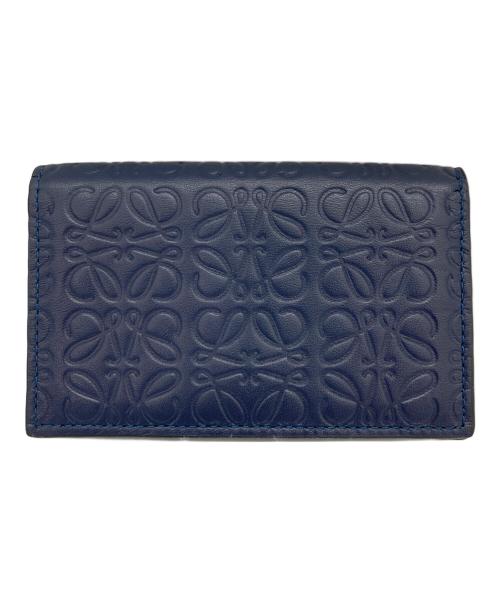 LOEWE（ロエベ）LOEWE (ロエベ) BUSINESS CARD HOLDER アナグラム レザー カードケース ネイビーの古着・服飾アイテム