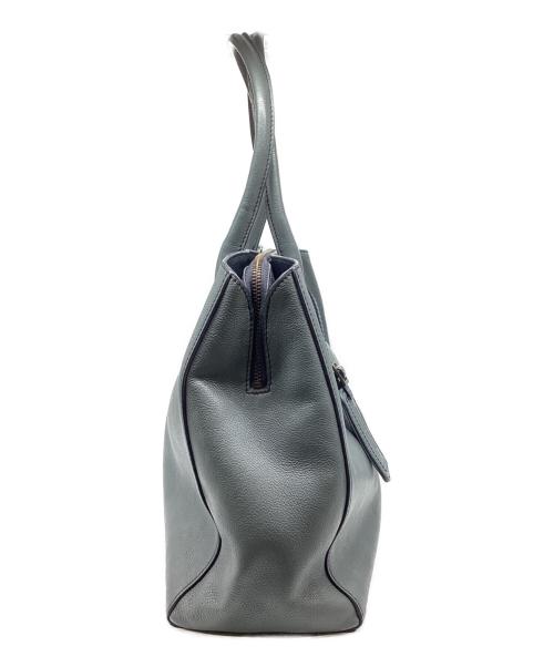 MOTHERHOUSE（マザーハウス）MOTHERHOUSE (マザーハウス) Rin Tote L レザートートバッグ ブルーの古着・服飾アイテム
