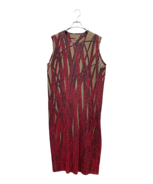 HOMME PLISSE ISSEY MIYAKE（オム プリッセ イッセイ ミヤケ）HOMME PLISSE ISSEY MIYAKE (オム プリッセ イッセイ ミヤケ) Red Grass Field Tunic レッド サイズ:SIZEの古着・服飾アイテム