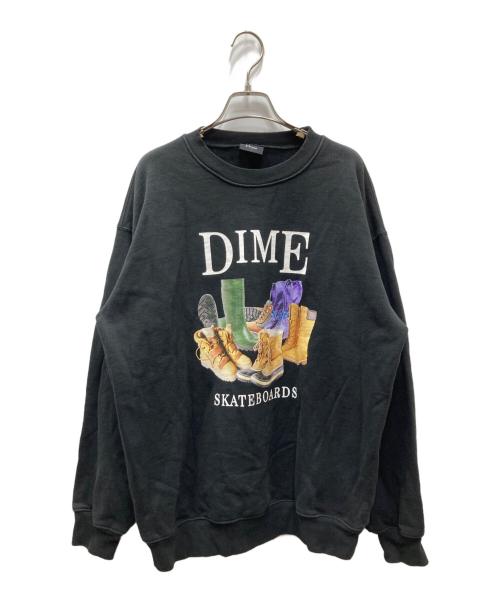 Dime（ダイム）Dime (ダイム) Puddle Crewneck プリントスウェット ブラック サイズ:Lの古着・服飾アイテム