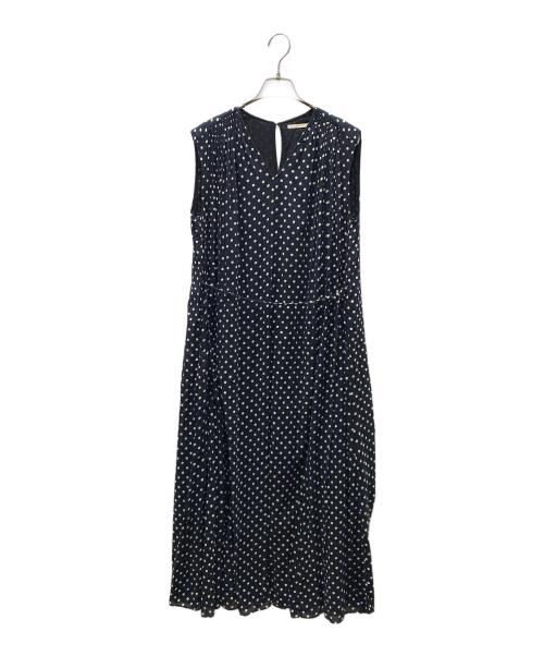 ne quittez pas（ヌキテパ）ne quittez pas (ヌキテパ) C.VOILE DOT PRINT SLEEVELESS DRESS ドットプリントノースリーブドレス ネイビー サイズ:SIZE Mの古着・服飾アイテム
