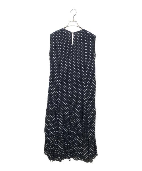 ne quittez pas（ヌキテパ）ne quittez pas (ヌキテパ) C.VOILE DOT PRINT SLEEVELESS DRESS ドットプリントノースリーブドレス ネイビー サイズ:SIZE Mの古着・服飾アイテム