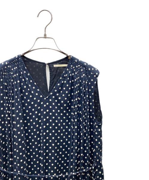 ne quittez pas（ヌキテパ）ne quittez pas (ヌキテパ) C.VOILE DOT PRINT SLEEVELESS DRESS ドットプリントノースリーブドレス ネイビー サイズ:SIZE Mの古着・服飾アイテム