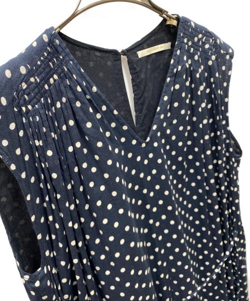 ne quittez pas（ヌキテパ）ne quittez pas (ヌキテパ) C.VOILE DOT PRINT SLEEVELESS DRESS ドットプリントノースリーブドレス ネイビー サイズ:SIZE Mの古着・服飾アイテム