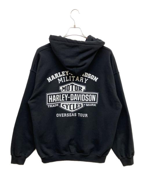 HARLEY-DAVIDSON（ハーレーダビッドソン）HARLEY-DAVIDSON (ハーレーダビッドソン) スカルプリントプルオーバーパーカー ブラック サイズ:Lの古着・服飾アイテム