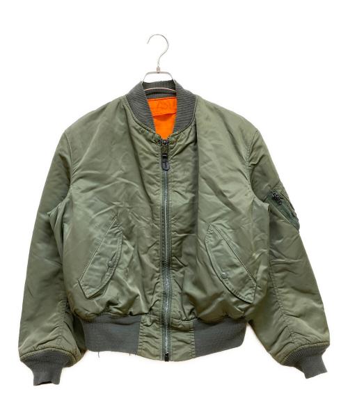 ALPHA（アルファ）ALPHA (アルファ) MA-1ジャケット グリーン サイズ:LARGEの古着・服飾アイテム