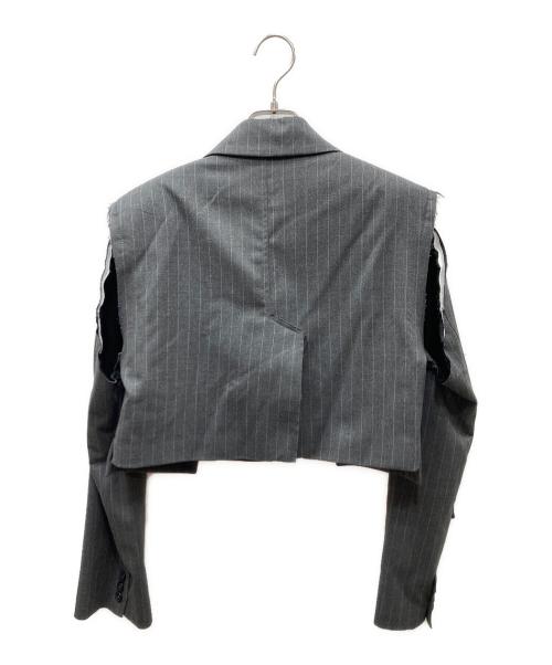 ZARA（ザラ）ZARA (ザラ) MAISON SPECIAL (メゾンスペシャル) クロップドジャケット グレー サイズ:XSの古着・服飾アイテム