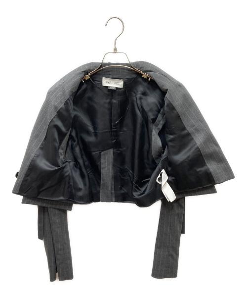 ZARA（ザラ）ZARA (ザラ) MAISON SPECIAL (メゾンスペシャル) クロップドジャケット グレー サイズ:XSの古着・服飾アイテム