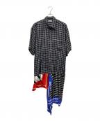 BALENCIAGAバレンシアガ）の古着「スカーフドッキングシャツ」｜ブラック