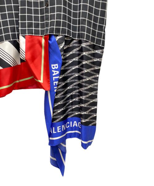BALENCIAGA（バレンシアガ）BALENCIAGA (バレンシアガ) スカーフドッキングシャツ ブラック サイズ:SIZE36の古着・服飾アイテム