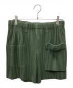 HOMME PLISSE ISSEY MIYAKEオム プリッセ イッセイ ミヤケ）の古着「PAINTER’S GEAR ショートパンツ」｜グリーン
