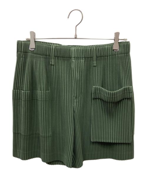 HOMME PLISSE ISSEY MIYAKE（オム プリッセ イッセイ ミヤケ）HOMME PLISSE ISSEY MIYAKE (オム プリッセ イッセイ ミヤケ) PAINTER’S GEAR ショートパンツ グリーン サイズ:- 未使用品の古着・服飾アイテム