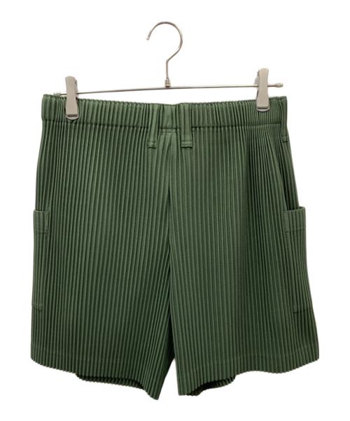 HOMME PLISSE ISSEY MIYAKE（オム プリッセ イッセイ ミヤケ）HOMME PLISSE ISSEY MIYAKE (オム プリッセ イッセイ ミヤケ) PAINTER’S GEAR ショートパンツ グリーン サイズ:- 未使用品の古着・服飾アイテム