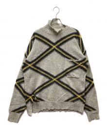 MARNI（マルニ）の古着「ダメージデザインモックネックニット」｜グレー