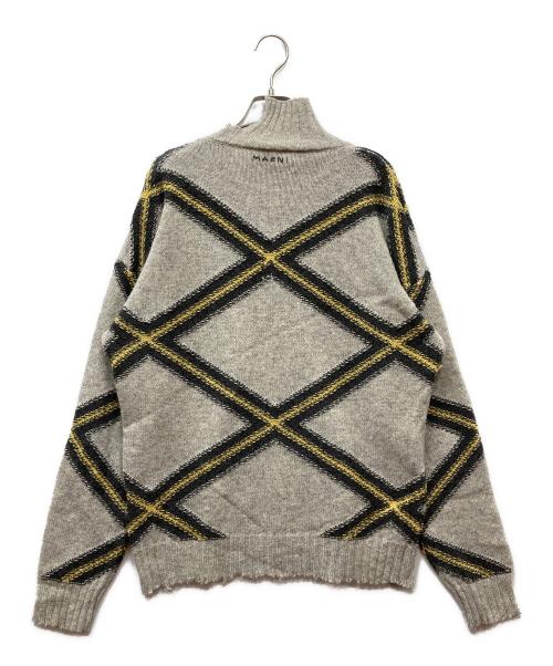 MARNI（マルニ）MARNI (マルニ) ダメージデザインモックネックニット グレー サイズ:46の古着・服飾アイテム