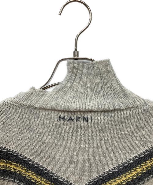 MARNI（マルニ）MARNI (マルニ) ダメージデザインモックネックニット グレー サイズ:46の古着・服飾アイテム
