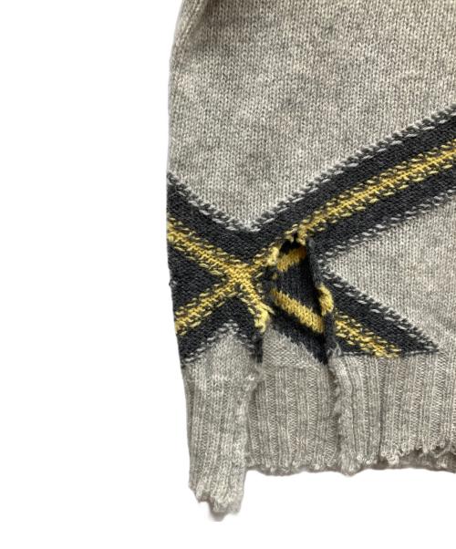 MARNI（マルニ）MARNI (マルニ) ダメージデザインモックネックニット グレー サイズ:46の古着・服飾アイテム