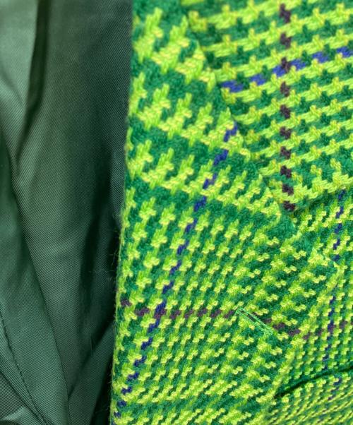 GIANNI VERSACE（ジャンニ・ヴェルサーチ）GIANNI VERSACE (ジャンニ・ヴェルサーチ) 千鳥柄ジャケット グリーン サイズ:48の古着・服飾アイテム