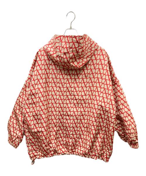 VALENTINO（ヴァレンティノ）VALENTINO (ヴァレンティノ) トワル イコノグラフ シルクアノラックパーカー レッド×ベージュ サイズ:50の古着・服飾アイテム