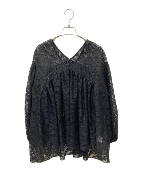 Quito（キト）QUITO (キト) キート LACE PO プルオーバーレースブラウス ブラック サイズ:FREEの古着・服飾アイテム