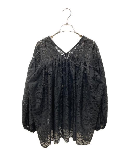 Quito（キト）QUITO (キト) キート LACE PO プルオーバーレースブラウス ブラック サイズ:FREEの古着・服飾アイテム
