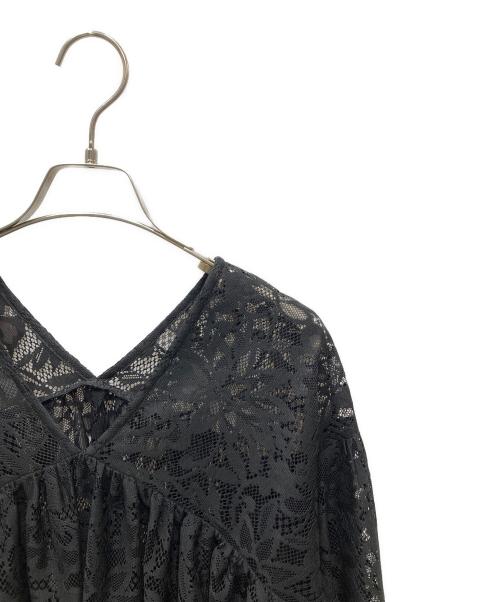 Quito（キト）QUITO (キト) キート LACE PO プルオーバーレースブラウス ブラック サイズ:FREEの古着・服飾アイテム