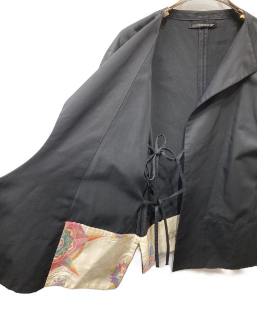 YOHJI YAMAMOTO（ヨウジヤマモト）YOHJI YAMAMOTO (ヨウジヤマモト) コットンレーヨン 裏地和柄 作務衣デザインジャケット ブラック サイズ:2の古着・服飾アイテム