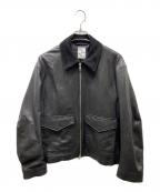 LA BOUCLEラ ブークル）の古着「LAMB LEATHER FLIGHT ジャケット」｜ブラック