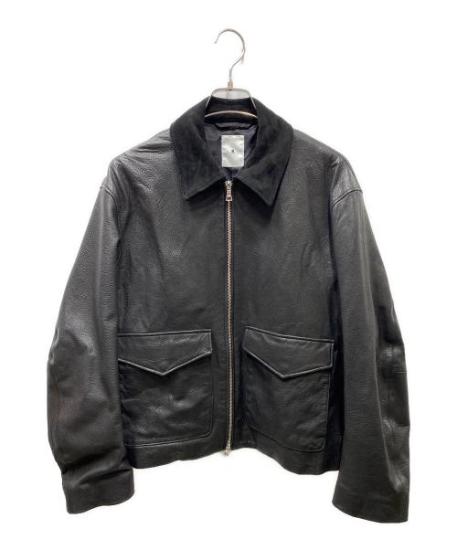 LA BOUCLE（ラ ブークル）LA BOUCLE (ラ ブークル) LAMB LEATHER FLIGHT ジャケット ブラック サイズ:2の古着・服飾アイテム