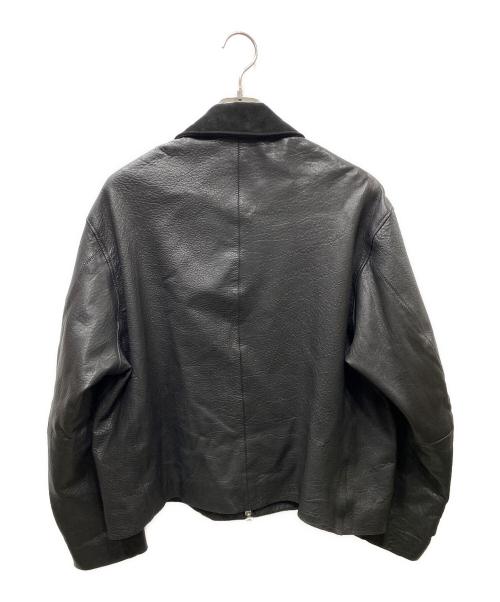 LA BOUCLE（ラ ブークル）LA BOUCLE (ラ ブークル) LAMB LEATHER FLIGHT ジャケット ブラック サイズ:2の古着・服飾アイテム