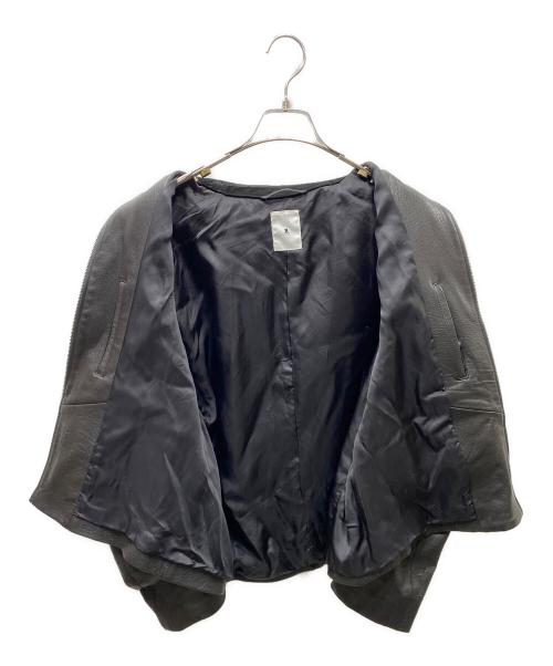 LA BOUCLE（ラ ブークル）LA BOUCLE (ラ ブークル) LAMB LEATHER FLIGHT ジャケット ブラック サイズ:2の古着・服飾アイテム