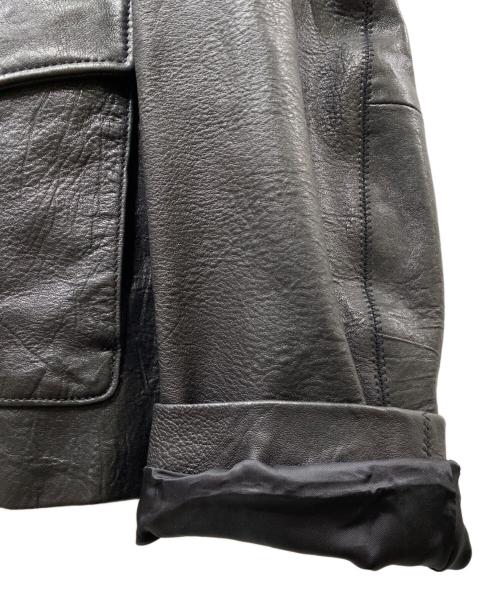 LA BOUCLE（ラ ブークル）LA BOUCLE (ラ ブークル) LAMB LEATHER FLIGHT ジャケット ブラック サイズ:2の古着・服飾アイテム